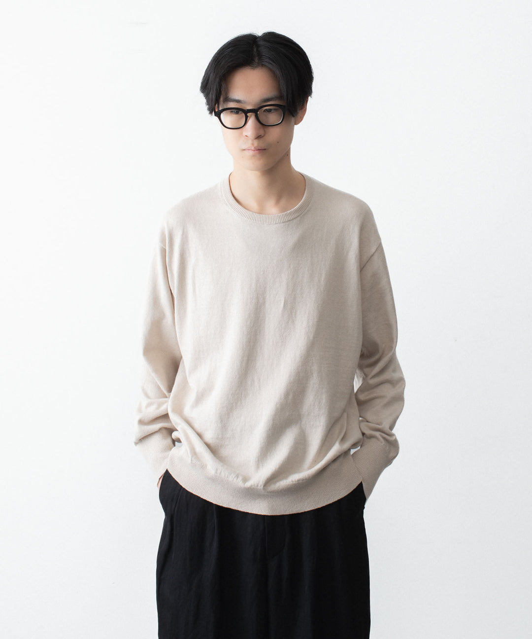 ssstein(シュタイン)のORGANIC COTTON KNIT CREW NECK LS - IVORYの公式通販サイトsession福岡セレクトショップ