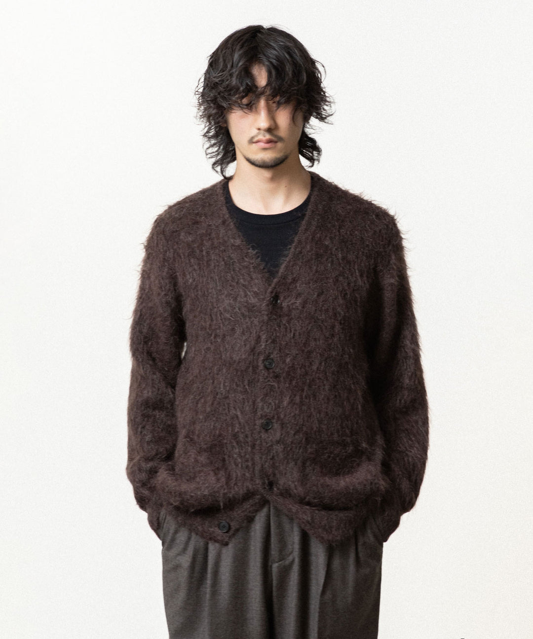 ssstein(シュタイン)の KID MOHAIR KNIT V NECK CARDIGAN - DARK BROWNの公式通販サイトsession福岡セレクトショップ