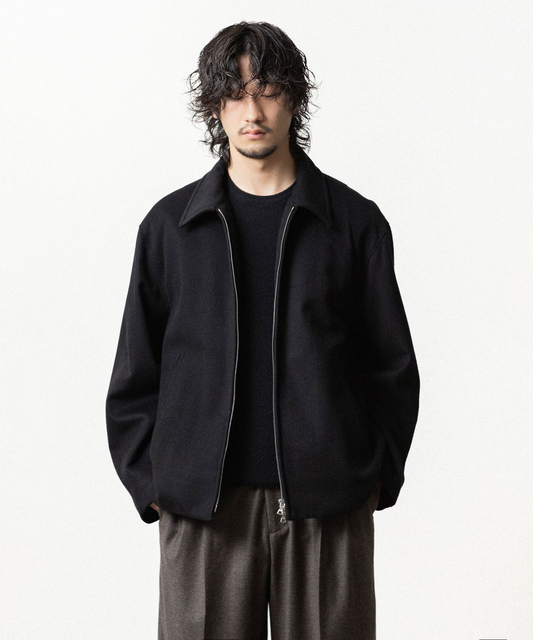 ssstein(シュタイン)のWOOL CASHMERE ZIP SHORT JACKET - BLACKの公式通販サイトsession福岡セレクトショップ
