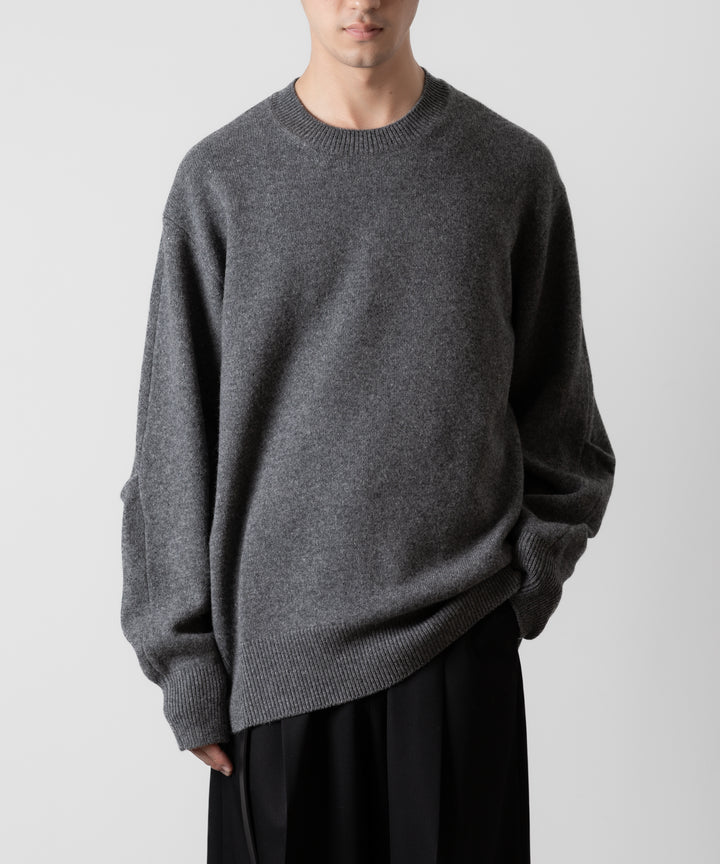 ssstein(シュタイン)のEXTRA FINE WOOL KNIT CURVE SLEEVE LS - DARK GREYの公式通販サイトsession福岡セレクトショップ