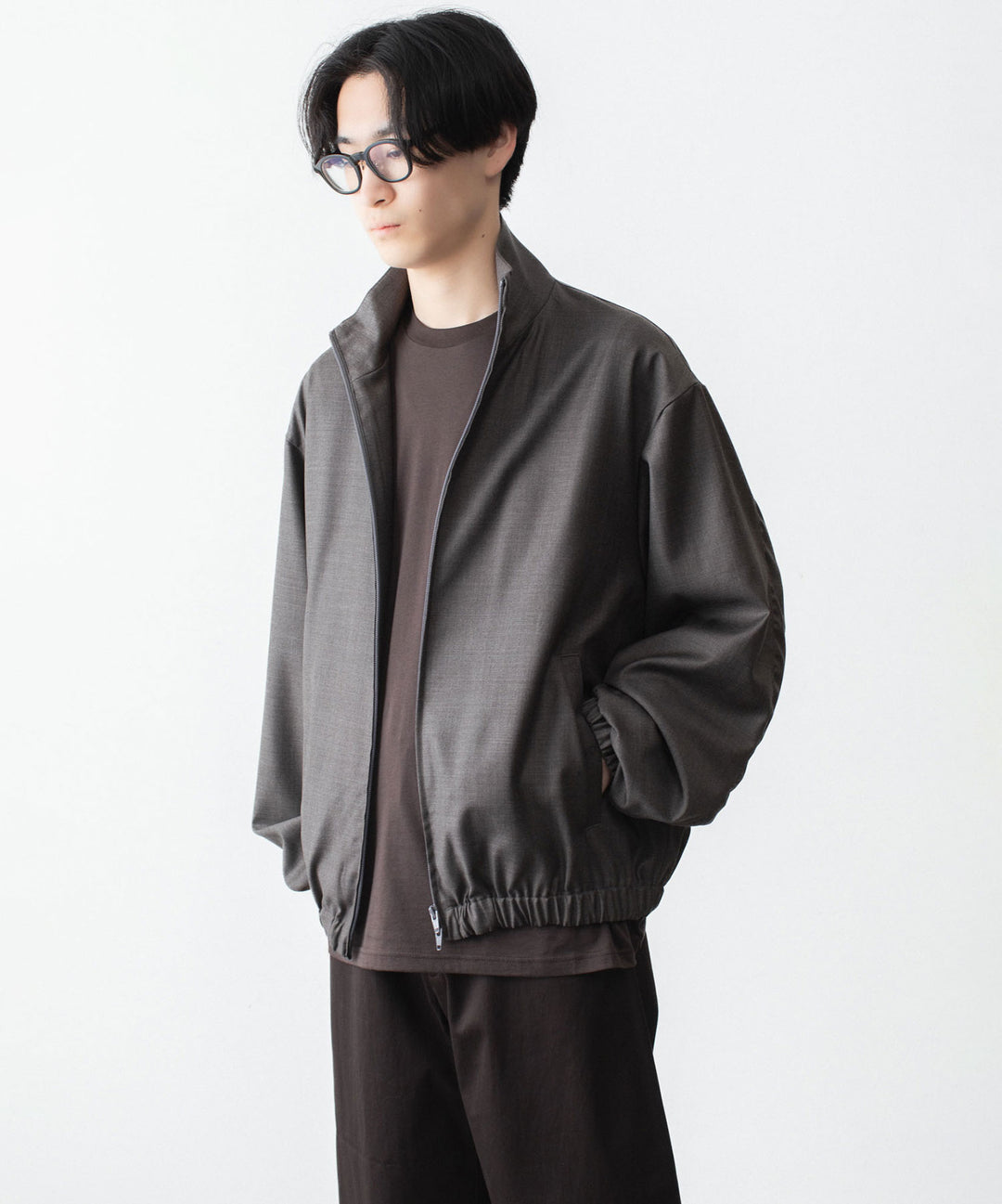 ssstein(シュタイン)のEXTRA FINE WOOL SHIRRED LIGHT ZIP JACKET - BROWN GREYの公式通販サイトsession福岡セレクトショップ