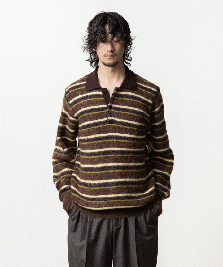 ssstein(シュタイン)の KID MOHAIR RIBBED KNIT POLO LS -  BROWN MULTIの公式通販サイトsession福岡セレクトショップ