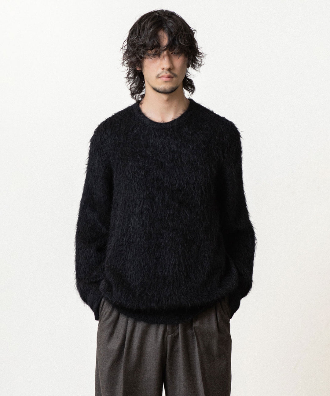 ssstein(シュタイン)の KID MOHAIR KNIT CREW NECK LS - BLACKの公式通販サイトsession福岡セレクトショップ