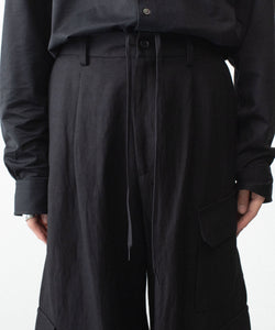 ssstein / シュタイン】VIS/LI/RA TWILL CARGO TROUSERS - BLACK