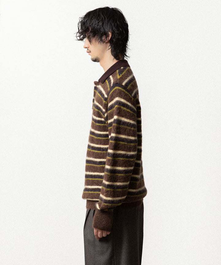 ssstein(シュタイン)の KID MOHAIR RIBBED KNIT POLO LS -  BROWN MULTIの公式通販サイトsession福岡セレクトショップ
