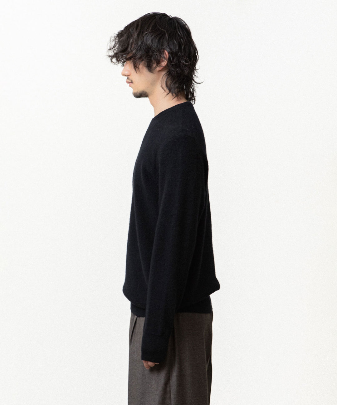 ssstein(シュタイン)のSUPER FINE WOOL MILLED KNIT CREW NECK LS - BLACKの公式通販サイトsession福岡セレクトショップ