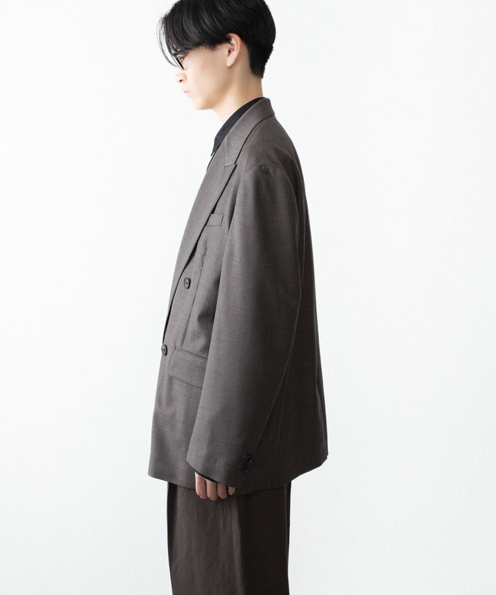 ssstein(シュタイン)のEXTRA FINE WOOL DOUBLE BREASTED BLAZER - BROWN GREYの公式通販サイトsession福岡セレクトショップ
