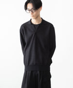 画像をギャラリービューアに読み込む, ssstein(シュタイン)のSLUB COTTON KNIT SKIPPER LS - BLACKの公式通販サイトsession福岡セレクトショップ
