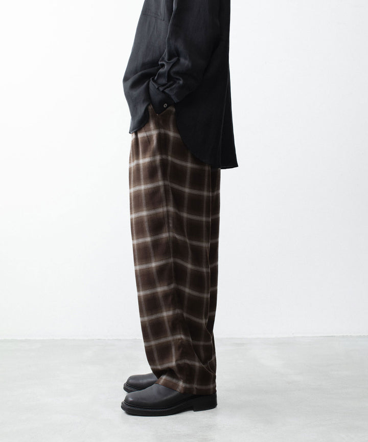 ssstein(シュタイン)のLY/VIS CHECK WIDE EASY TROUSERS - BROWN OMBREの公式通販サイトsession福岡セレクトショップ
