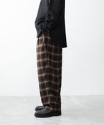 画像をギャラリービューアに読み込む, ssstein(シュタイン)のLY/VIS CHECK WIDE EASY TROUSERS - BROWN OMBREの公式通販サイトsession福岡セレクトショップ
