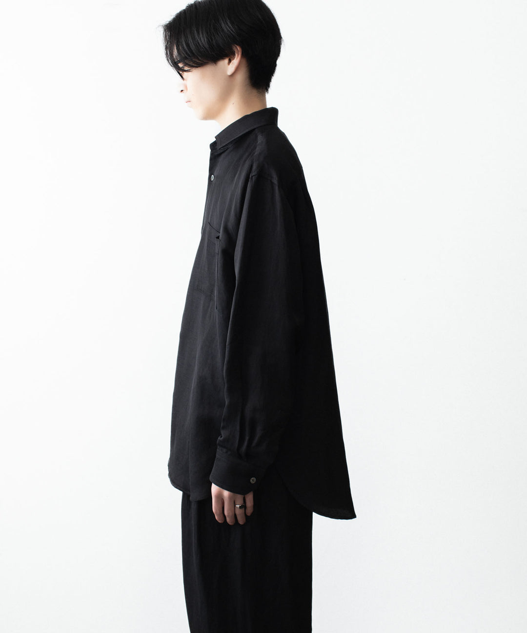 ssstein(シュタイン)のVIS/LI BRIGHT TWILL OVERSIZED LS SHIRT - BLACKの公式通販サイトsession福岡セレクトショップ