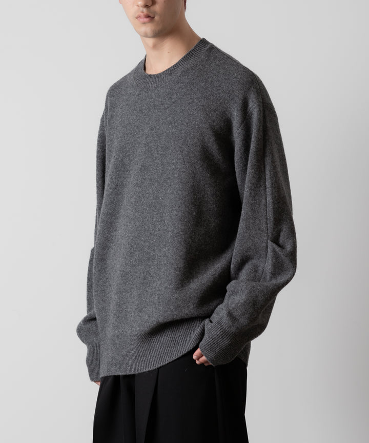 ssstein(シュタイン)のEXTRA FINE WOOL KNIT CURVE SLEEVE LS - DARK GREYの公式通販サイトsession福岡セレクトショップ