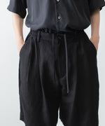 画像をギャラリービューアに読み込む, ssstein(シュタイン)のVIS/LI/RA TWILL WIDE EASY SHORT TROUSERS - BLACKの公式通販サイトsession福岡セレクトショップ
