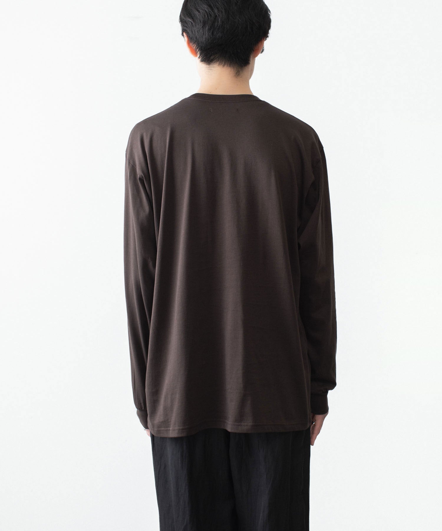 ssstein / シュタイン】SUVIN COTTON BASIC LS TEE - DARK BROWN