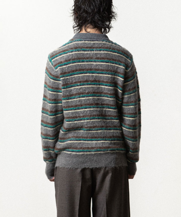 ssstein(シュタイン)の KID MOHAIR RIBBED KNIT POLO LS - GREY MULTIの公式通販サイトsession福岡セレクトショップ