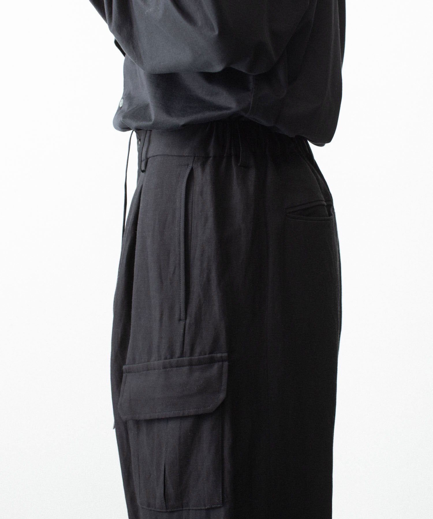 ssstein / シュタイン】VIS/LI/RA TWILL CARGO TROUSERS - BLACK