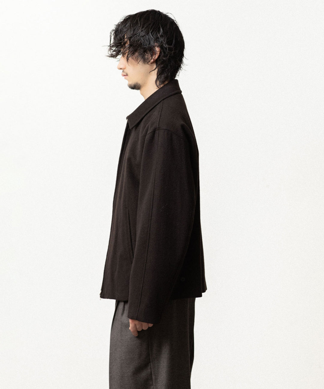 ssstein(シュタイン)のWOOL CASHMERE ZIP SHORT JACKET - DARK BROWNの公式通販サイトsession福岡セレクトショップ