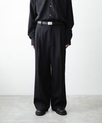 画像をギャラリービューアに読み込む, ssstein(シュタイン)のEASY LONG WIDE TROUSERS (2/90 WOOL GABARDINE) - BLACKの公式通販サイトsession福岡セレクトショップ
