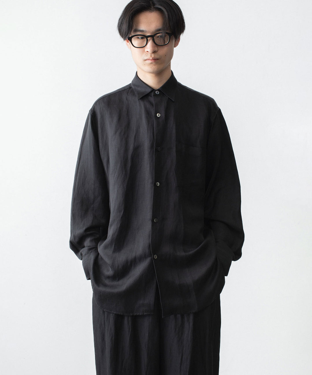 ssstein(シュタイン)のVIS/LI BRIGHT TWILL OVERSIZED LS SHIRT - DARK CHARCOALの公式通販サイトsession福岡セレクトショップ