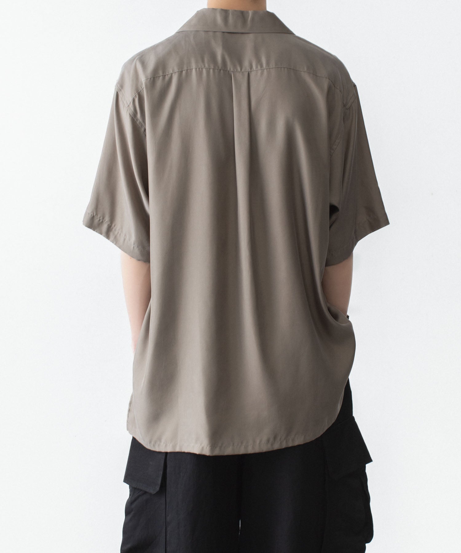 ssstein / シュタイン】CUPRO TWILL OVERSIZED OPEN COLLAR SS SHIRT