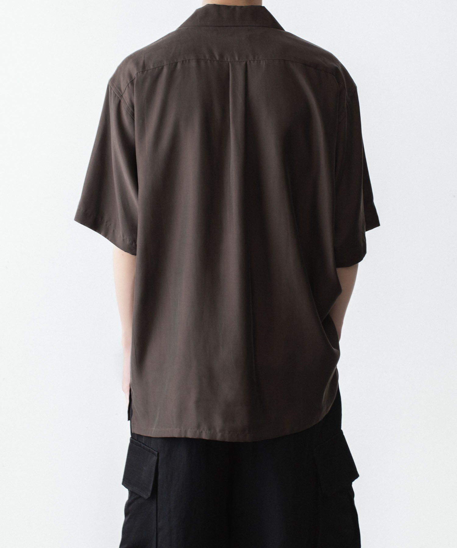 ssstein / シュタイン】CUPRO TWILL OVERSIZED OPEN COLLAR SS SHIRT