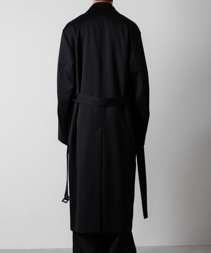 ssstein(シュタイン)のW/SI SATIN PEAK LAPEL LONG COAT - BLACKの公式通販サイトsession福岡セレクトショップ
