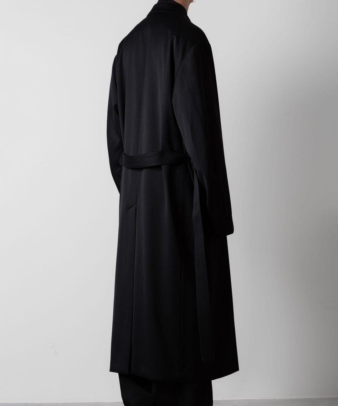 ssstein(シュタイン)のW/SI SATIN PEAK LAPEL LONG COAT - BLACKの公式通販サイトsession福岡セレクトショップ
