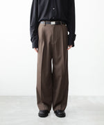 画像をギャラリービューアに読み込む, ssstein(シュタイン)のEASY LONG WIDE TROUSERS (2/90 WOOL GABARDINE) - DARK BEIGEの公式通販サイトsession福岡セレクトショップ
