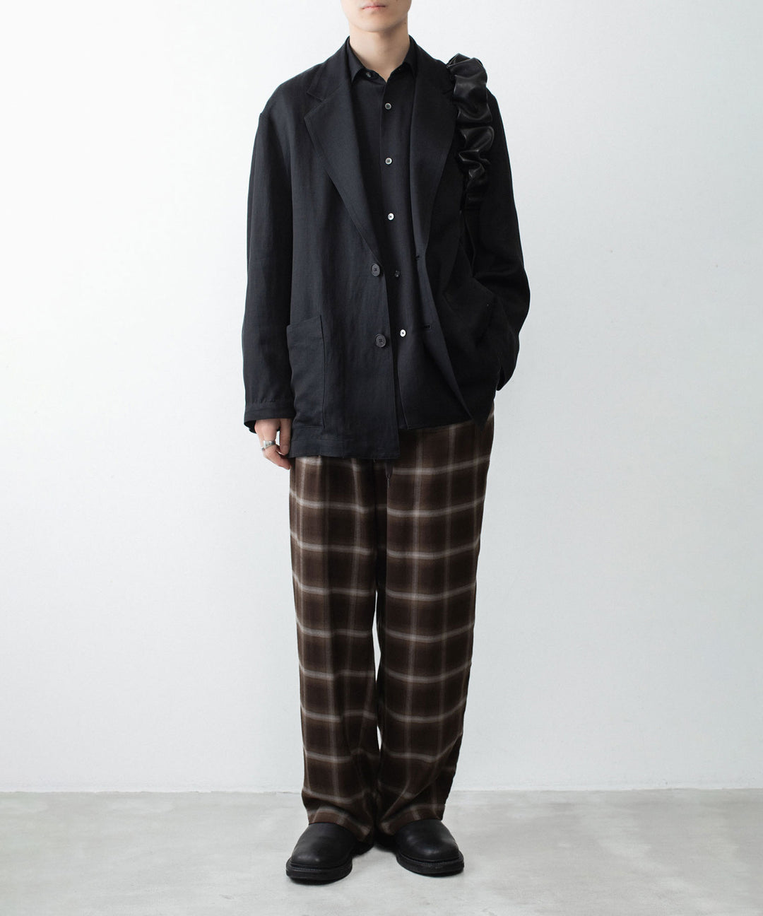 ssstein(シュタイン)のLY/VIS CHECK WIDE EASY TROUSERS - BROWN OMBREの公式通販サイトsession福岡セレクトショップ
