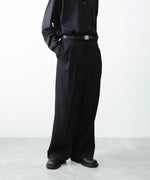 画像をギャラリービューアに読み込む, ssstein(シュタイン)のEASY LONG WIDE TROUSERS (2/90 WOOL GABARDINE) - BLACKの公式通販サイトsession福岡セレクトショップ

