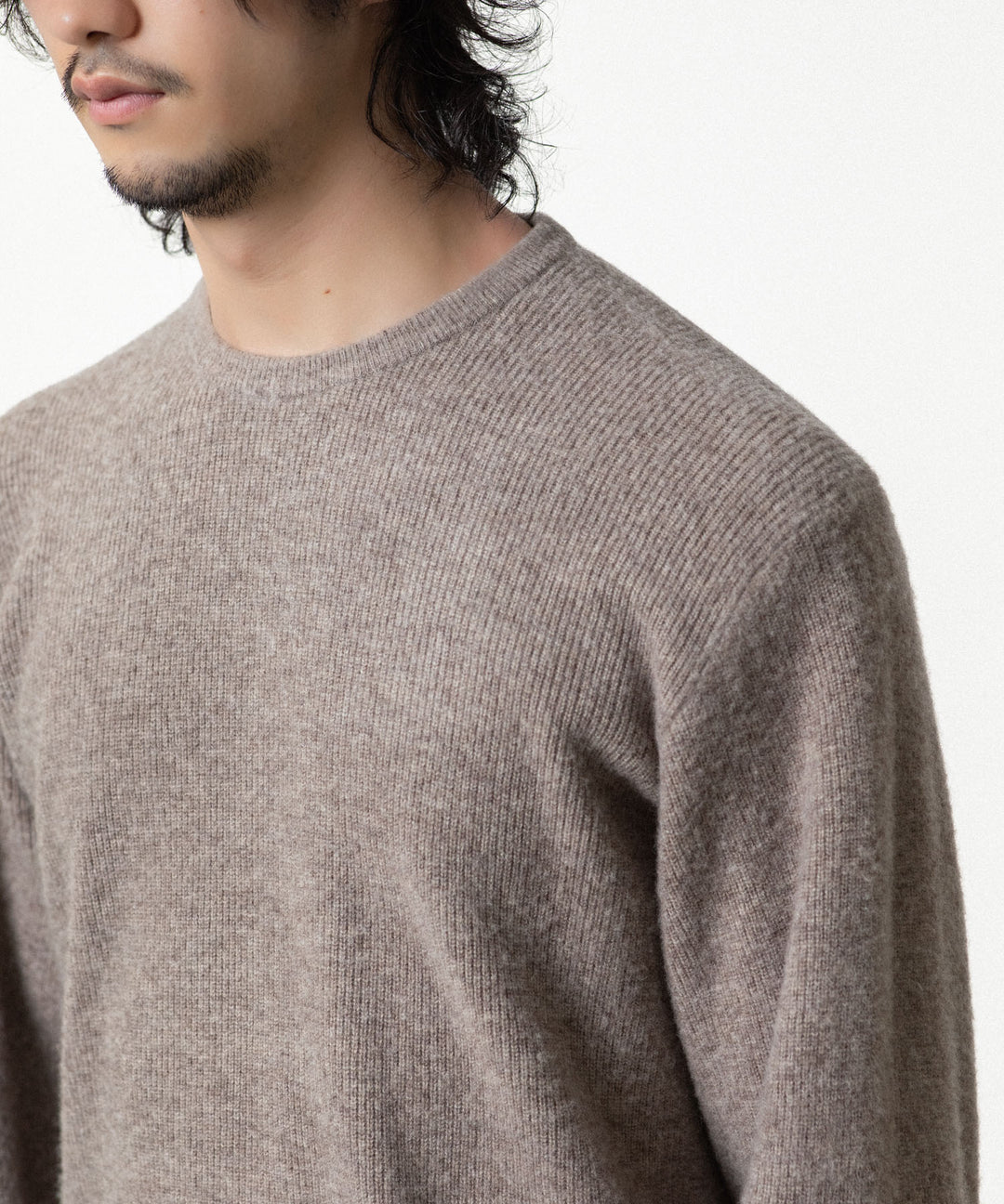 ssstein(シュタイン)のSUPER FINE WOOL MILLED KNIT CREW NECK LS - BEIGEの公式通販サイトsession福岡セレクトショップ