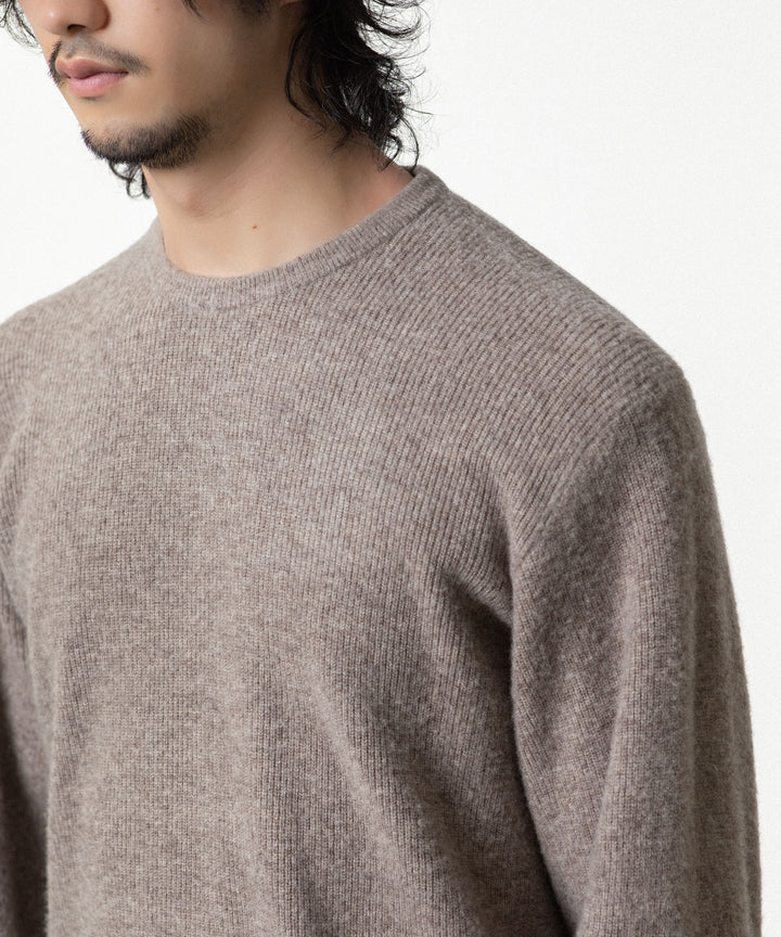 ssstein(シュタイン)のSUPER FINE WOOL MILLED KNIT CREW NECK LS - BEIGEの公式通販サイトsession福岡セレクトショップ