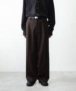 画像をギャラリービューアに読み込む, ssstein(シュタイン)のEASY LONG WIDE TROUSERS (2/90 WOOL GABARDINE) - DARK BROWNの公式通販サイトsession福岡セレクトショップ
