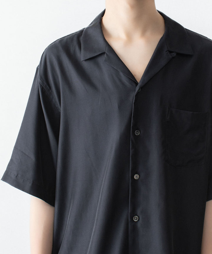ssstein(シュタイン)のCUPRO TWILL OVERSIZED OPEN COLLAR SS SHIRT - BLACKの公式通販サイトsession福岡セレクトショップ