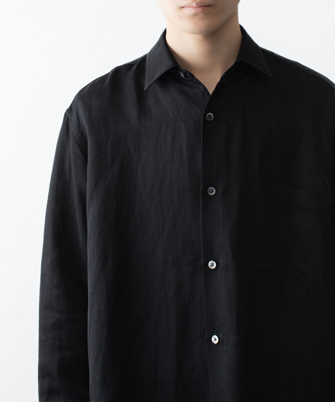 ssstein(シュタイン)のVIS/LI BRIGHT TWILL OVERSIZED LS SHIRT - BLACKの公式通販サイトsession福岡セレクトショップ
