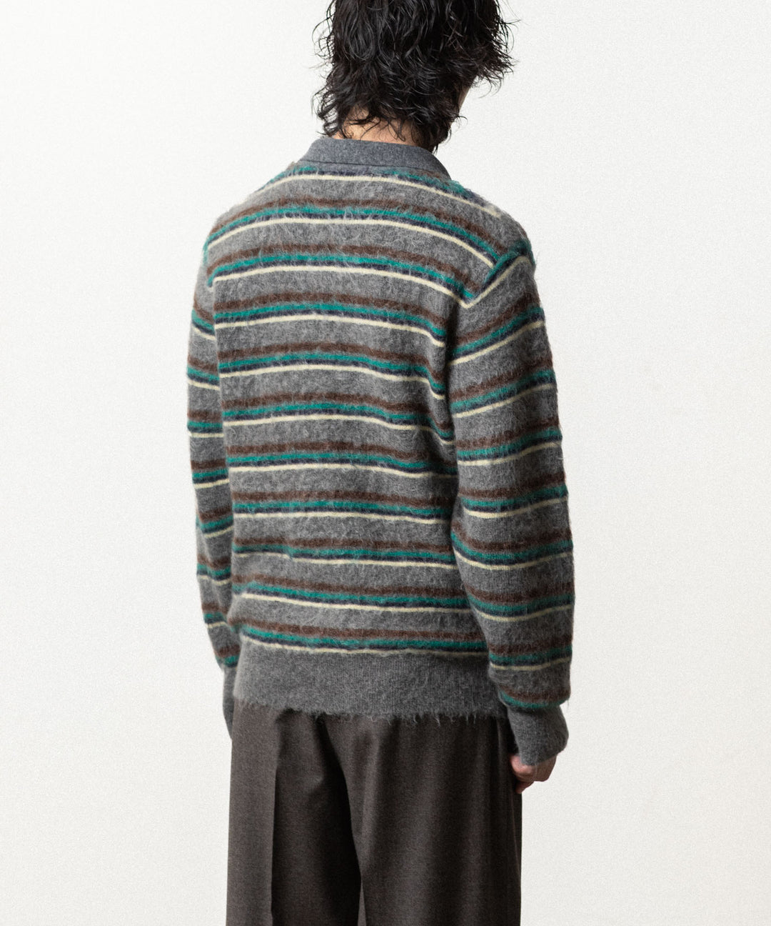 ssstein(シュタイン)の KID MOHAIR RIBBED KNIT POLO LS - GREY MULTIの公式通販サイトsession福岡セレクトショップ