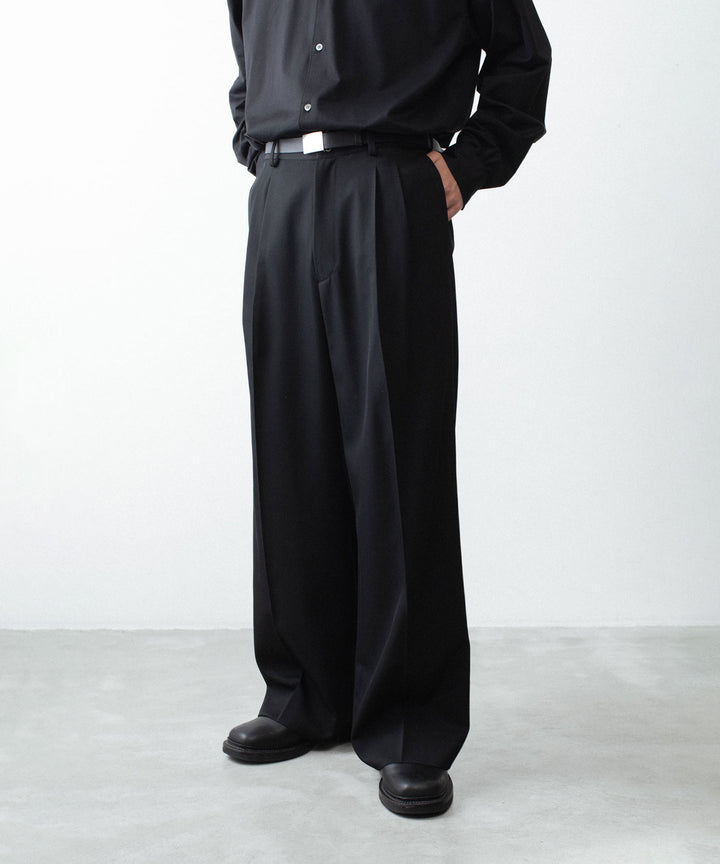 ssstein(シュタイン)のEASY LONG WIDE TROUSERS (2/90 WOOL GABARDINE) - BLACKの公式通販サイトsession福岡セレクトショップ