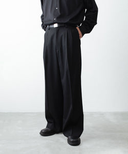 ssstein / シュタイン】EASY LONG WIDE TROUSERS (2/90 WOOL GABARDINE