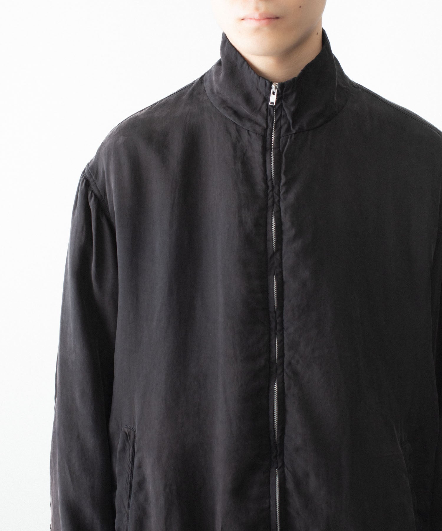 ssstein / シュタイン】CUPRO FIBRIL VINTAGE ZIP JACKET - BLACK