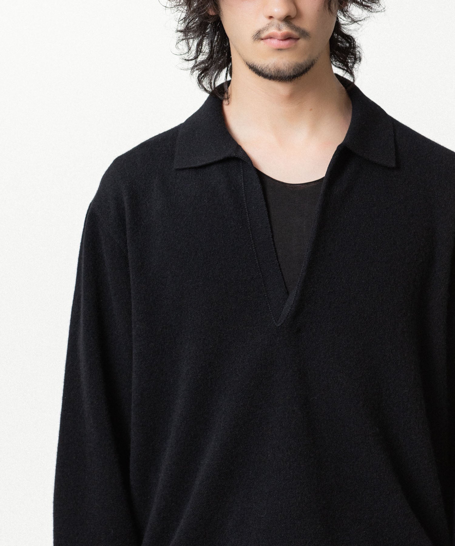 ssstein / シュタイン】EXTRA FINE WOOL KNIT SKIPPER - BLACK | 公式