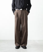 画像をギャラリービューアに読み込む, ssstein(シュタイン)のEASY LONG WIDE TROUSERS (2/90 WOOL GABARDINE) - DARK BEIGEの公式通販サイトsession福岡セレクトショップ
