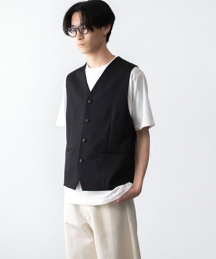 ssstein(シュタイン)のWOOL GABARDINE BELTED VEST - BLACKの公式通販サイトsession福岡セレクトショップ