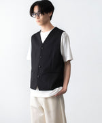 画像をギャラリービューアに読み込む, ssstein(シュタイン)のWOOL GABARDINE BELTED VEST - BLACKの公式通販サイトsession福岡セレクトショップ
