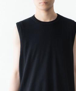 ssstein / シュタイン】FINE WOOL OVERSIZED NO SLEEVE TEE - BLACK