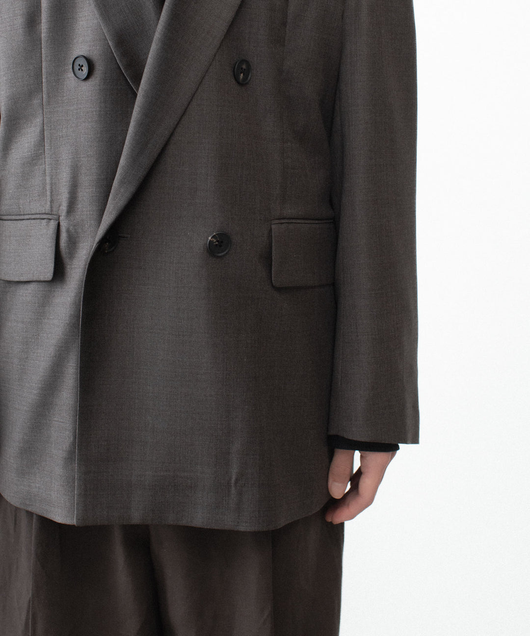 ssstein(シュタイン)のEXTRA FINE WOOL DOUBLE BREASTED BLAZER - BROWN GREYの公式通販サイトsession福岡セレクトショップ