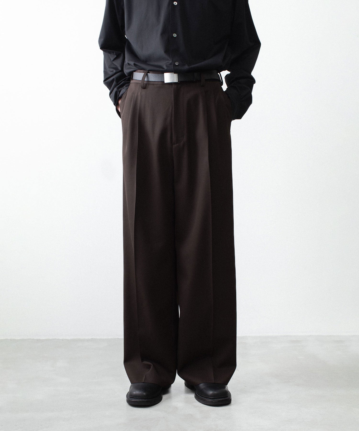 ssstein / シュタイン】EASY LONG WIDE TROUSERS (2/90 WOOL GABARDINE