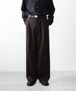 画像をギャラリービューアに読み込む, ssstein(シュタイン)のEASY LONG WIDE TROUSERS (2/90 WOOL GABARDINE) - DARK BROWNの公式通販サイトsession福岡セレクトショップ
