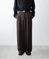 【ssstein】 VIS/LI/RA TWILL EASY LONG WIDE TROUSERS - KHAKI BROWN