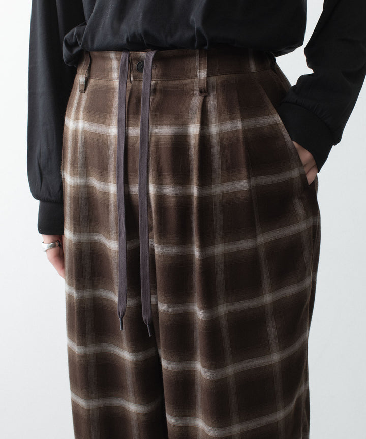 ssstein(シュタイン)のLY/VIS CHECK WIDE EASY TROUSERS - BROWN OMBREの公式通販サイトsession福岡セレクトショップ