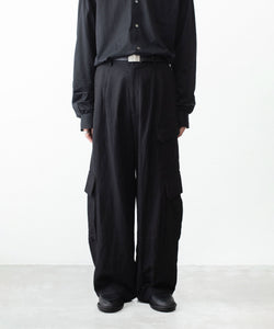 ssstein VIS/LI/RA TWILL カーゴトラウザーズ M ブラック ssstein / シュタイン】VIS/LI/RA TWILL CARGO TROUSERS - BLACK